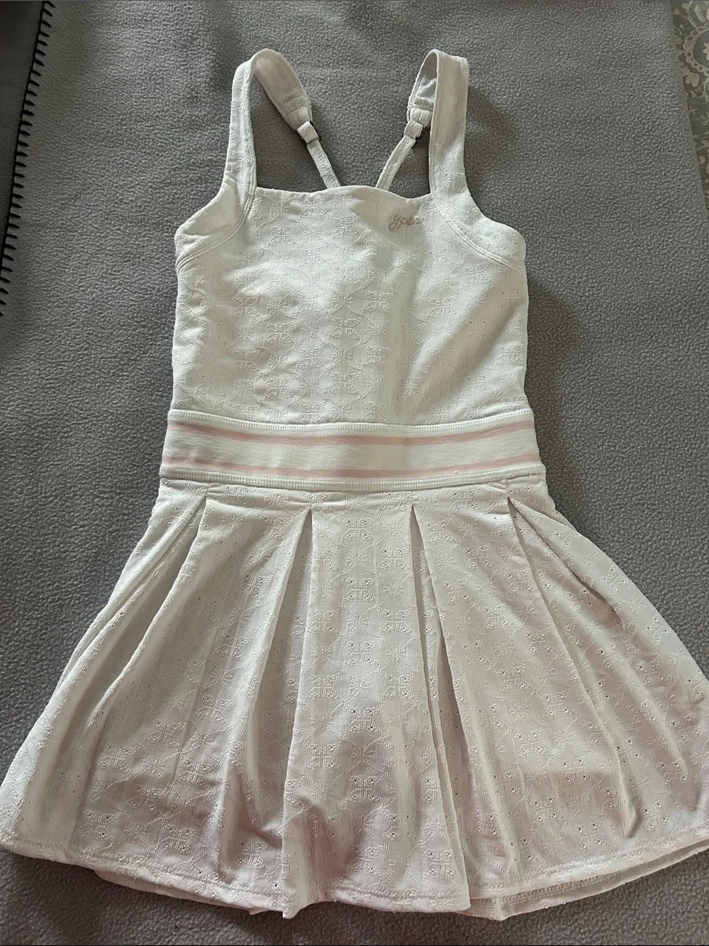 abercrombie kids White Dress with Pink Waistband
